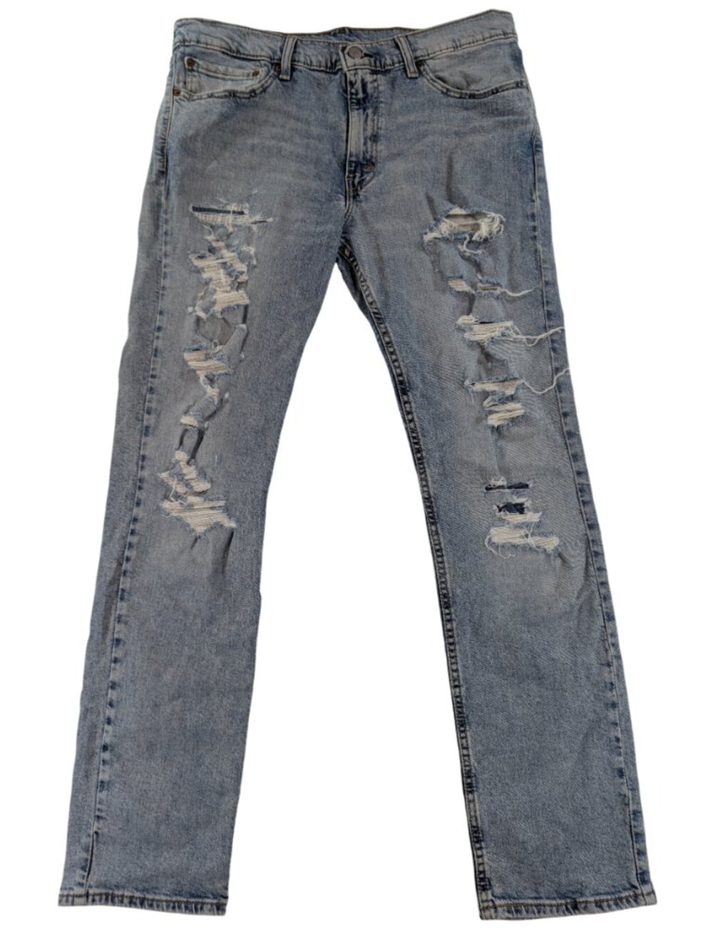 Levi's 511 Slim‎ Fit Jeans 36x32 Medium Wash Distressed Ripped Denim Better Days